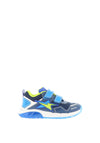 Geox Boys Double Velcro Light up Trainers, Navy