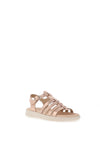 Geox Girls Soleima Open Toe Sandal, Rose Gold
