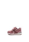 Geox Toddler Suede Foil Print Velcro Trainer, Pink