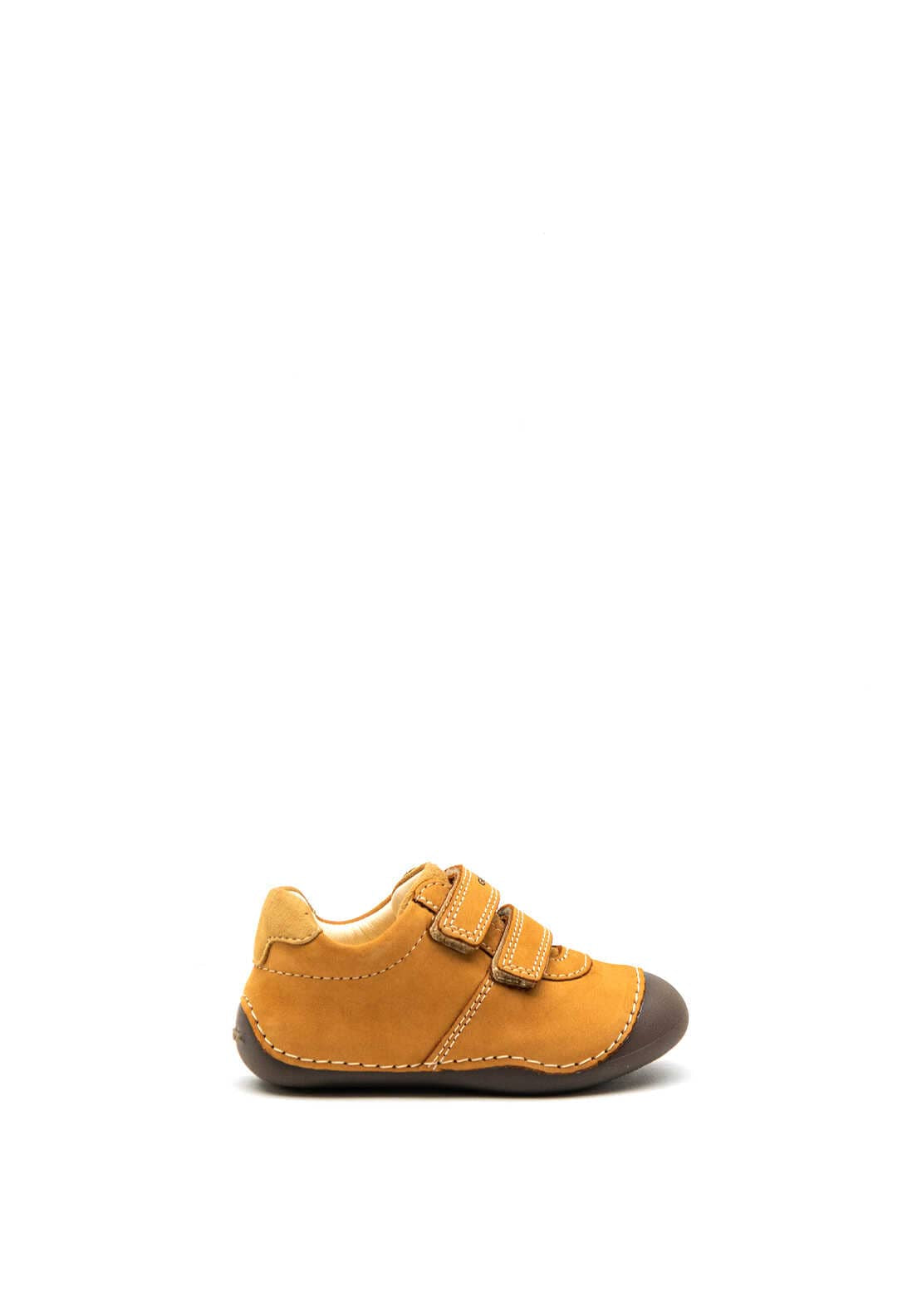Geox Prewalker Leather Double Velcro Shoes, Tan