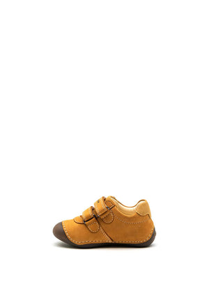 Geox Prewalker Leather Double Velcro Shoes, Tan