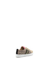 Geox Girls Leopard Lace Up Trainers, Beige