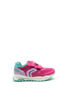 Geox Girls Mesh Velcro Straps Trainer, Pink Multi