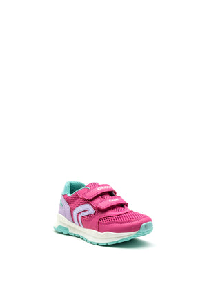 Geox Girls Mesh Velcro Straps Trainer, Pink Multi