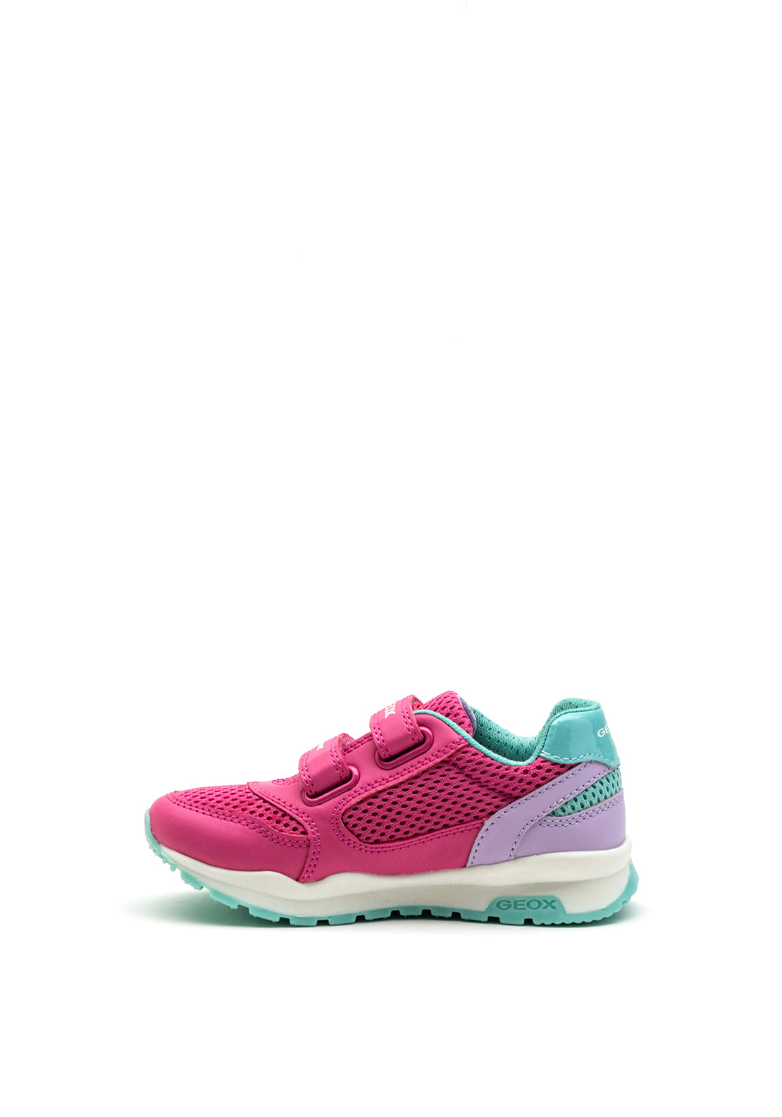 Geox Girls Mesh Velcro Straps Trainer, Pink Multi