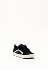 Geox Boys Suede and Canvas Velcro Trainers, Black