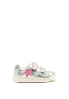 Geox Girls Kathe Star Metallic Trainers, Silver