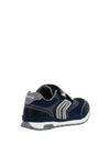 Geox Boys Mesh & Leather Velcro Strap Trainers, Navy