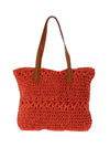 Zen Collection Medium Woven Tote Bag, Rust