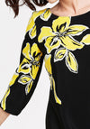 Gerry Weber Floral Shift Dress, Black & Yellow