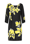 Gerry Weber Floral Shift Dress, Black & Yellow