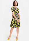 Gerry Weber Floral A-Line Dress, Black & Yellow