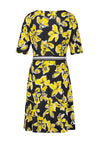 Gerry Weber Floral A-Line Dress, Black & Yellow