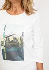 Gerry Weber Graphic Panel Print T-Shirt, White Multi