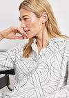 Gerry Weber Geometric Print Long Shirt, White Multi