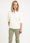 Gerry Weber Quarter Zip Light Knit Pullover, Cream