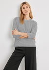 Gerry Weber Ribbed & Striped Sweater, Navy & White