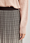 Gerry Weber Faded Check Pleat Skirt, Neutral