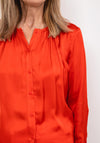 Gerry Weber Satin Pleat Neck Blouse, Red