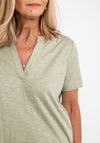 Gerry Weber Shimmer Tunic Neck T-Shirt, Green