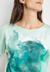 Gerry Weber Watercolour Print T-Shirt, Green Multi