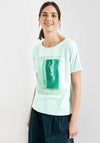 Gerry Weber Oversized Graphic Print T-Shirt, Mint Green
