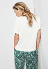 Gerry Weber Oversized Graphic Print T-Shirt, White & Green