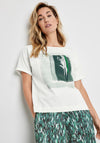 Gerry Weber Oversized Graphic Print T-Shirt, White & Green