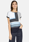 Gerry Weber Panelled Pattern Top, Navy Multi