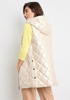 Gerry Weber Long Quilted Gilet, Pearl