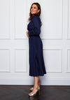 Girl in Mind Elaine Pleated Collared Dress, Navy