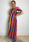 Girl In Mind Britney Colour Block Striped Midi Dress, Multi