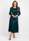 Girl in Mind Ashanti Leopard Print Midi Dress, Emerald