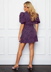 Girl In Mind Elise Puff Sleeve Print Mini Dress, Navy & Pink
