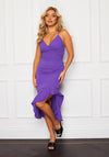 Girl in Mind Aislinn Frill Skirt Strappy Midi Dress, Purple