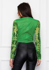 Girl in Mind Eva Floral Sequin Bodysuit, Green