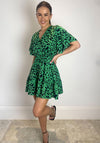 Girl in Mind Jazlyn Angel Sleeve Leopard Print Mini Dress, Green Multi