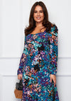 Girl in Mind Kara Sweetheart Midi Dress, Green Multi