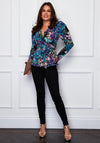Girl in Mind Raelynn Wrap Top, Green Purple Multi