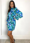 Girl in Mind Hadley Long Sleeve Floral Mini Dress, Blue Multi