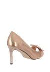 Glamour Penny Bow Peep Toe Heeled Shoes, Rose Gold