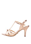 Glamour Susan Embellished T-Bar Heel Sandals, Rose Gold