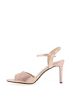 Glamour Ava Open Toe Heeled Sandals, Rose Gold