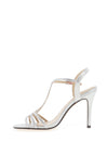 Glamour Alanis Open Toe Heeled Sandals, Silver