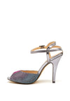 Glamour Jasmine Glitter Peep Toe Heeled Sandals, Purple