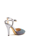 Glamour Jasmine Glitter Peep Toe Heeled Sandals, Purple