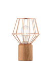 Galway Crystal Wood & Copper Table Lamp