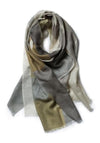 Galway Crystal Merino Wool Scarf, Olive & Stone