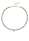 ChloBo Sparkle Leaf Heart Malachite Necklace, Gold