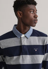 Gant Original Barstripe Heavy Rugger Polo, Grey Melange